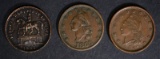 3-PATRIOTIC CIVIL WAR TOKENS: