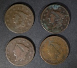 1832, 1833, 1834, 1837 LARGE CENTS VG