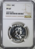 1953 FRANKLIN HALF DOLLAR NGC PF67