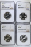 4 - 1952 WASHINGTON QUARTERS NGC