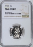 1955 JEFFERSON NICKEL NGC PF68 CAMEO