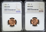 2 - 1961 LINCOLN CENTS NGC MS66 RD