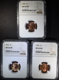 3 - 1964 LINCOLN CENTS NGC MS66 RD