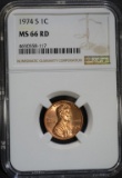 1974-S LINCOLN CENT NGC MS66 RD