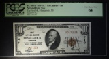 1929 TY. 1 $10 NATIONAL CURRENCY PCGS 64
