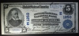 1902 PB $5 NATIONAL CURRENCY  VF