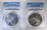 1925 & 1926-D PCGS GENUINE PEACE DOLLARS