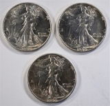 3 - 1944-S WALKING LIBERTY HALF DOLLARS