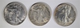 3 - 1945-S WALKING LIBERTY HALF DOLLARS