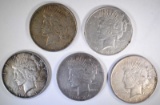 2-1922-D, 23-D, 27-D & 34-D PEACE DOLLARS