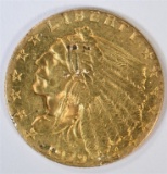 1929 $2.50 INDIAN GOLD, AU/UNC