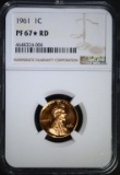1961 LINCOLN CENT, NGC PF-67* RED