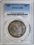 1831 BUST HALF DOLLAR, PCGS AU-58  PRETTY COIN!