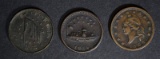 3-PATRIOTIC CIVIL WAR TOKENS: