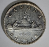 1947 CANADA SILVER DOLLAR MAPLE LEAF  AU/BU