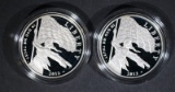 (2) 2012 Star Spangled Banner Proof Silver Dollars