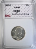 1937-D WASHINGTON QUARTER RNG GEM BU