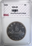 1948 CANADA SILVER DOLLAR RNG CH BU  KEY DATE