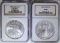 2000 & 2003 AMERICAN SILVER EAGLES NGC MS 69