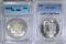 1885 PCGS MS63, 1921-S ICG MS 62 MORGAN DOLLARS