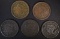 5 LARGE CENTS: 1849 F-VF, 1848 F-VF,
