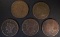 5 LARGE CENTS: 1842 G, 1848 VG, 1847 VG,