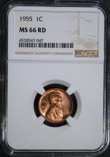 1955 LINCOLN CENT NGC MS66 RD