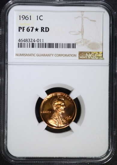 1961 LINCOLN CENT, NGC PR-67* RED