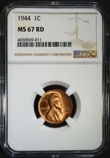 1944 LINCOLN CENT NGC MS67 RD