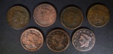 7-LOWER GRADE LARGE CENTS VARIOUS DATES