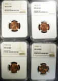4 - 1953 S LINCOLN CENTS NGC MS66 RD