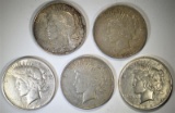 5-CIRC 1922-D PEACE DOLLARS