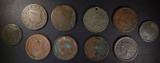 LARGE CENT / HALF CENT LOT; 8 - LARGE CENTS