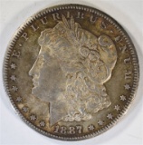 1887-S MORGAN DOLLAR, CH BU ORIGINAL TONE