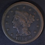 1846 LARGE CENT  VF/XF