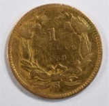 1859-S $1 GOLD INDIAN PRINCESS HEAD