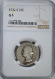 1932-S WASHINGTON QUARTER NGC G4