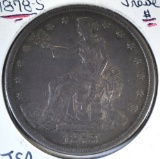 1878-S TRADE DOLLAR, XF+ VERY NICE