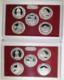 (2) 2010 United States Silver Quarter Proof Sets