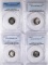 (4) 1998-S ROOSEVELT DIMES, PCGS PR-70 DCAM