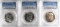 2-1967 & 68-D KENNEDY HALF DOLLARS, PCGS MS-65