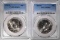 2-1983-D KENNEDY HALVES, PCGS MS-65+ & MS-66