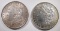 1898 & 1896 MORGAN SILVER DOLLARS, CH BU