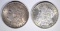 1884-O & 1885 MORGAN SILVER DOLLARS, CH BU