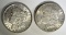 1881-S & 1887 MORGAN SILVER DOLLARS, CH BU