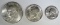 1976-S CH BU 40% SILVER QUARTER, HALF & IKE DOLLAR