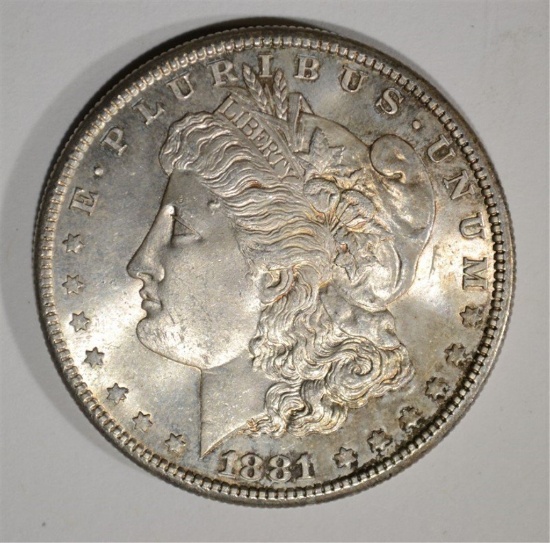 1881-S MORGAN DOLLAR, CH BU+