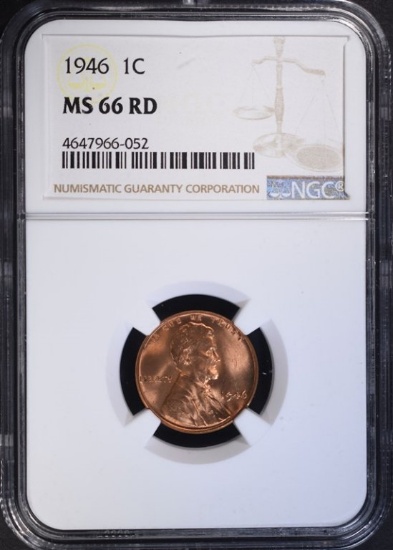 1946 LINCOLN CENT NGC MS 66 RD