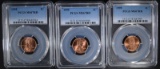 3-1995 LINCOLN CENTS, PCGS MS-67 RED