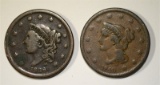 1838 & 1840 LARGE CENTS FINE+